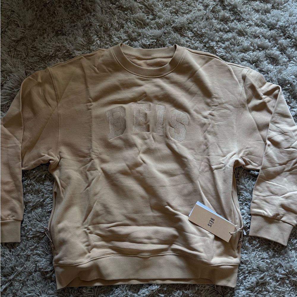 BEIS Beige Crewneck Men's Sweater